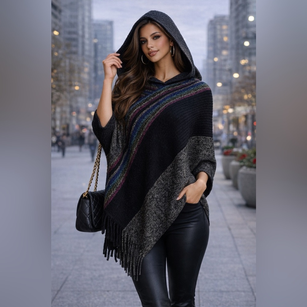 Midnight Luxe Hooded Shawl”